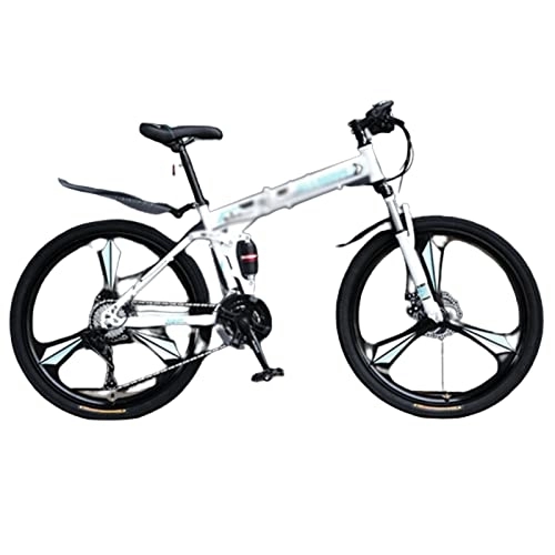 Folding Mountain Bike : POGIB Mountain Bike, Adventurer's Choice, Folding Shifting High Carbon Steel Frame, Suitable for Adults (blue 27.5inch)