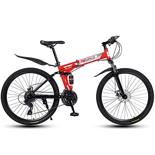 Folding Mountain Bike : Professional Racing Bike, Adult Folding Mountain Bike, Foldable Outroad Bicycles, Folded Within 15 Seconds, 21 * 24 * 27 Speed 26in Lightweight Folding Bike (Color : A, Size : 26in24Speed)