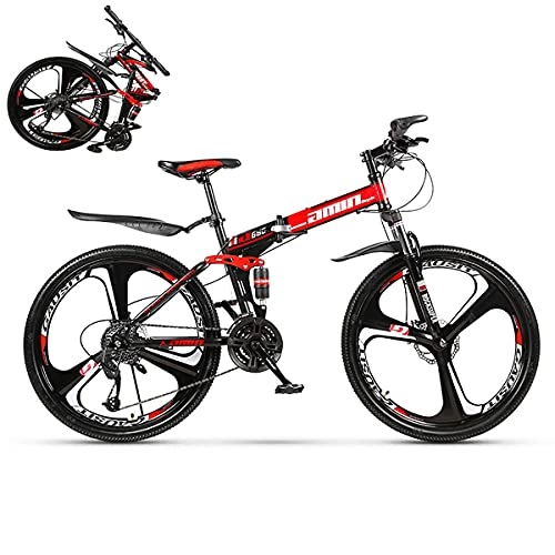Folding Mountain Bike : Professional Racing Bike, Foldable Bike, Adult Folding Mountain Bicycle, Folding Outroad Bicycles, Streamline Frame Folded Within 15 Seconds, for 24 * 26in 21 * 24 * 27 * 30 Speed Men Women Outdoor Bi