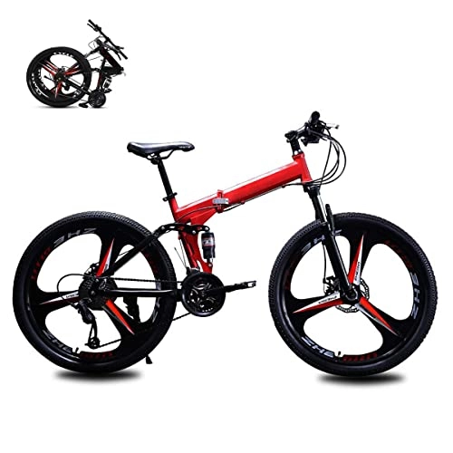 Folding Mountain Bike : Professional Racing Bike, Folding Bike, Adult Foldable Mountain Bikes, Men Women Folding MTB Bike, for 24 * 26 Inch 21 * 24 * 27 Speed Outdoor Bicycle (Color : B, Size : 26in21Speed)