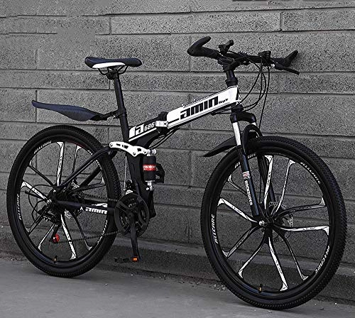 Folding Mountain Bike : Pumpink Outdoors Men's Women's Road Bicycles, Folding Mountain Bike, Mountain Bike Adult, Teenager Road Bicycle Racing (Color : White, Size : 30 speed)