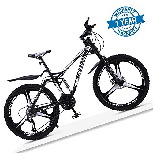 Folding Mountain Bike : QIMENG 24 Inch Mountain Bikes Mens Women Carbon Steel Bicycle Hydraulic Disc Brakes Dual Suspension 21 / 24 / 27 / 30 Speed Mechanical Disc Brakes Suitable for Height 145-165Cm, F, 27 speed