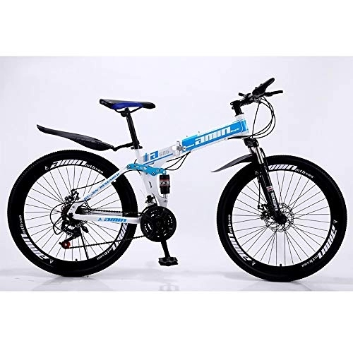 Folding Mountain Bike : QJWM 24 / 26 Inch Folding Mountain Bike Bicycle 21 / 24 / 27 / Speed Men And Women Speed Student Adult Bicycle Double Shock Racing