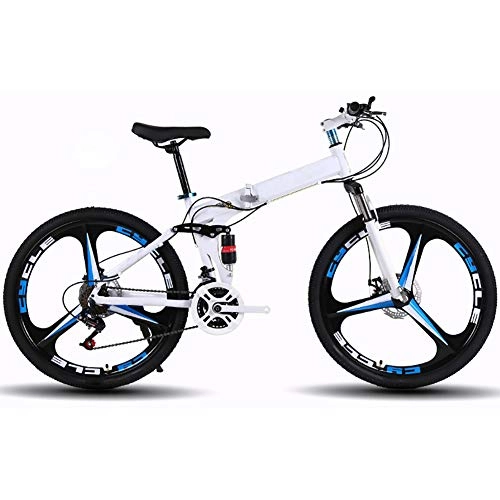 Folding Mountain Bike : RSGK Mountain Bike, Front Suspension, 26-inch Wheels, Carbon Steel Frame, 21-speed Non-slip Bicycle with Dual Disc Brakes, Suitable for Adult Off-road