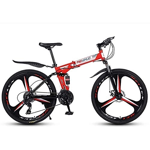 Folding Mountain Bike : SEESEE.U Bicycle Fork 26 Inch Folding Racing Bikes Folding Bike Leisure Folding Bikes Bicycle Folding Bike Full Suspension Fat Tire Mountain Bike, Speed Bike Adult City Bikes, A, 24Speed