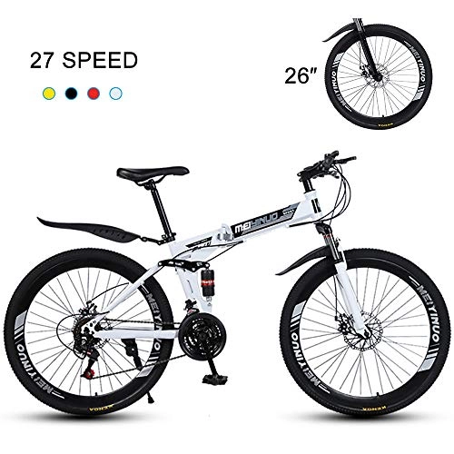 Folding Mountain Bike : Super-ZS Foldable Mountain Bike, 26-inch 30-knife Spoke Wheels Mechanical Dual Disc Brakes (front / center Shock) 21-speed Outdoor Off-road Bike