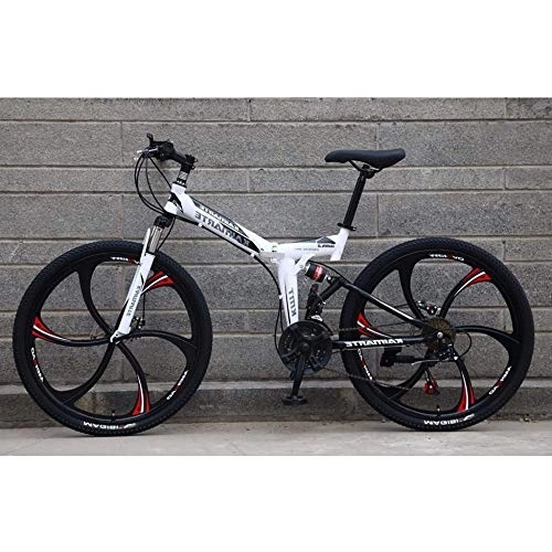 Folding Mountain Bike : TRGCJGH Folding Bike, Adult Folding Bicycle - 26-Inch Mountain Bike With A Speed Of 21 / 24 / 27, Suitable For Terrain Such As Grass, B-21Speed