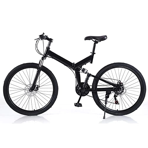 Folding Mountain Bike : TRIEBAN Folding Bike for Adults 26 Inch Mountain Bike Folding Bike Road Bike Folding Bike 21 Speed Adult Bicycle 150 kg Off-Road Bicycle City Bike Foldable Bicycle Made of Carbon Steel