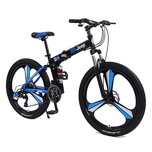Folding Mountain Bike : VVBGTS Foldable MountainBike 26-Inch Men And Women Folding Shift Soft Tail Mountain Bike, Shock-Absorbing, Ront And Rear Disc Brakes, 24 / 27 Speed Off-Road Bicycles, One Wheel (Color : 3, Size : 27Speed)