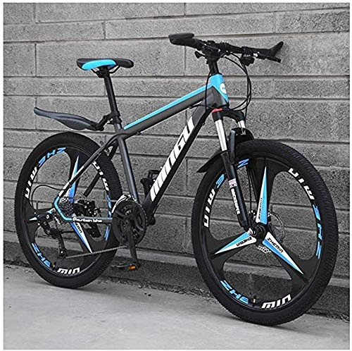 Folding Mountain Bike : WFGZQ 26 Inch Men's Mountain Bikes, High-Carbon Steel Hardtail Mountain Bike, Mountain Bicycle with Front Suspension Adjustable Seat, Suitable for Traveling in The Wild City, 21 speed
