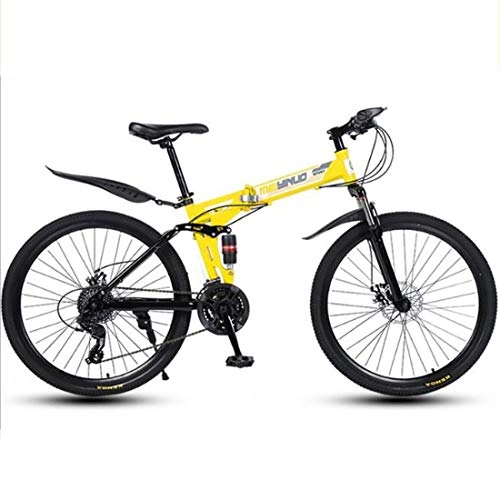 Folding Mountain Bike : WGYDREAM Mountain Bike Youth Adult Mens Womens Bicycle MTB 26" Mountain Bike, Carbon Steel Frame, Foldable Hardtail Bicycles, Dual Disc Brake and Double Suspension Mountain Bike for Women Men Adults
