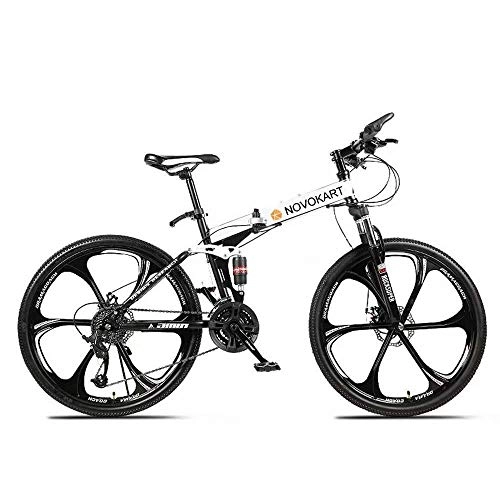 Folding Mountain Bike : XBSLJ Mountain Bikes, Mountain Bikes, 24" 26 Inch Fat Tire Hardtail Mountain Bike, Dual Suspension Frame and Suspension Fork All Terrain Mountain Bike, black, 26 inch 21 speed