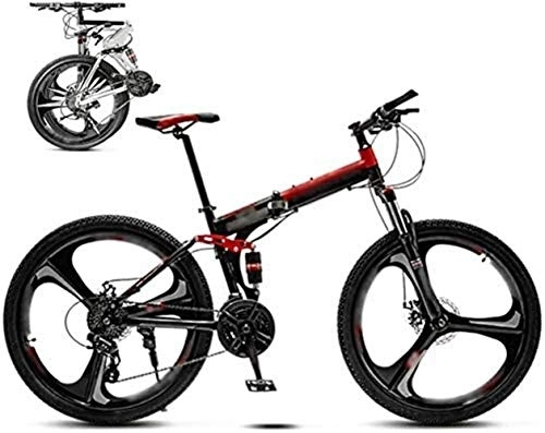 Folding Mountain Bike : XHLLX Unisex Folding Commuter Bike, 26'' MTB Bicycle 30-Speed Gears Off-Road Variable Speed Bikes for Men And Women, Double Disc Brake, A