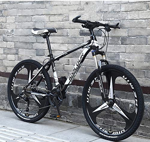 Folding Mountain Bike : xiaoyan Country Mens Mountain bike Hardtail Alloy 24 Speed, Double Disc Brake frame MTB Bicycle Hardtail Mountain Bike with Adjustable Seat Carbon Steel, Black