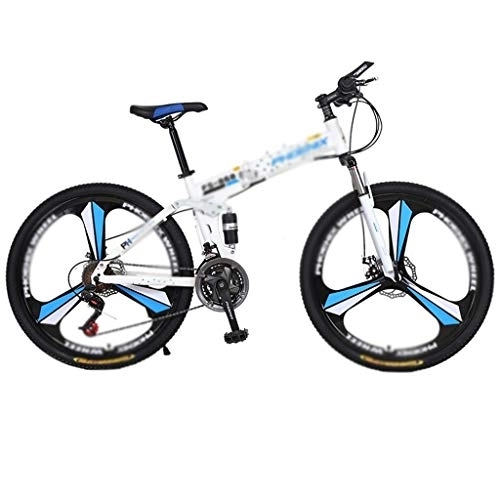 Folding Mountain Bike : Xilinshop Outdoor bike Folding Bike, 26-inch Wheels Portable Carbike Bicycle Adult Students Ultra-Light Portable Beginner-Level to Advanced Riders (Color : Blue, Size : 21 speed)