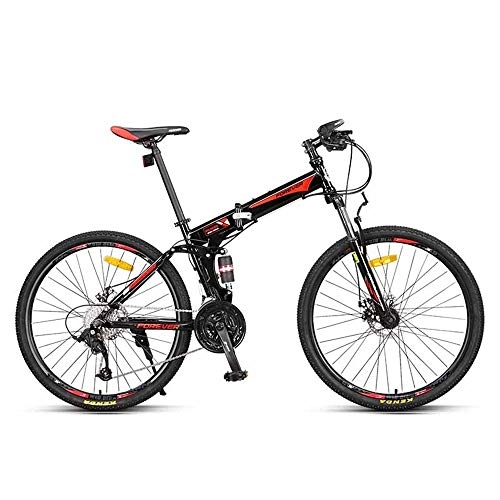 Folding Mountain Bike : XIXIA X Folding Mountain Bike Speed Off-Road Double Shock Absorption Soft Tail Racing 27 Speed 26 Inches