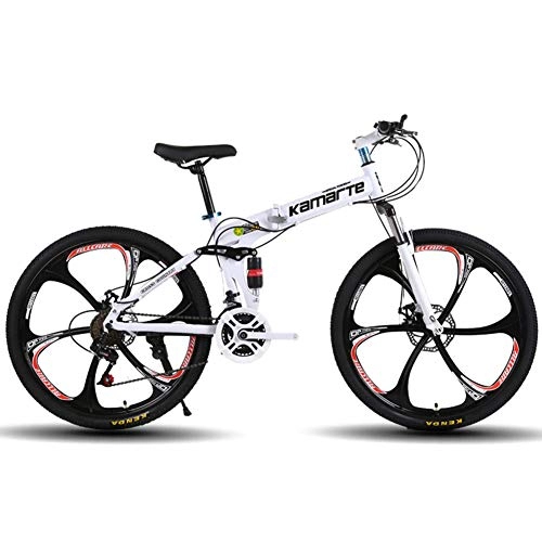 Folding Mountain Bike : XM&LZ Fat Tire Disc Brake Foldable Bike, Mountain Bikes Bicycles High Carbon Steel, Outdoor Folding Outroad Bicycles FOR MEN Women Students 26 Speed 26inch