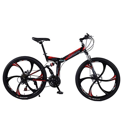 Folding Mountain Bike : XM&LZ Fat Tire Foldable Bike Outroad Bicycles, Variable Speed Disc Brake, High Carbon Steel Road Bikes For Adults Students C 21 Speed 24inch
