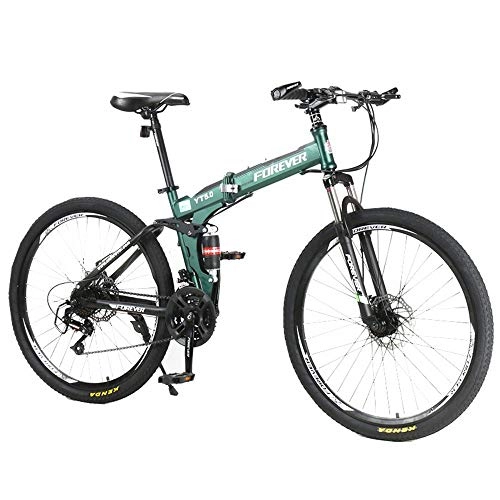 Folding Mountain Bike : XMIMI One Round Mountain Bike Student Men and Women Folding Double Disc Brakes Shift Bicycle 26 Inch 24 Speed