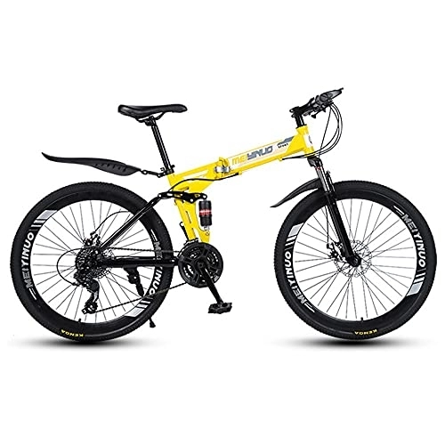 Folding Mountain Bike : XUDAN Mountain Bike, 21 / 24 / 27 / 30-Speed Dual-Disc Brakes, Sensitive Variable Speed Folding, Shock Absorption, Thicker Tires, Convenient For Adults Off-Road, 24 / 26 Inches