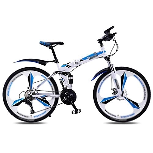 Folding Mountain Bike : Xywh Folding mountain bike bicycle male and female adult variable speed double shock absorption foldable ultralight portable off-road bicycle bicycle (Color : 21 speed, Size : 6-24in)