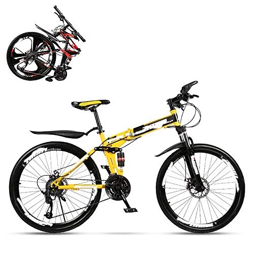 Folding Mountain Bike : YANGHAO-Adult mountain bike- Folding Mountain Bike Adult, 24 Inch Double Shock Absorption Off-road Variable Speed Racing Car, Fast Bike for Men and Women 21 / 24 / 27 / 30 Speed, Spoke Terms YGZSDZXC-04