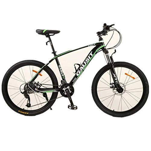 Folding Mountain Bike : YOUSR 26 Inch Wheel Road Bike, Bicycle Dual Disc Brake Dual Suspension Mountain Bike Black Green 24 speed