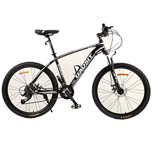 Folding Mountain Bike : YOUSR 26 Inch Wheel Road Bike, Bicycle Dual Disc Brake Dual Suspension Mountain Bike Black White 24 speed