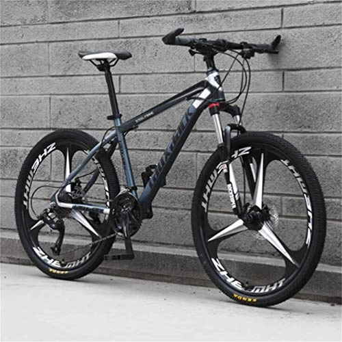 Folding Mountain Bike : YOUSR Off-road Variable Speed Mountain Bicycle, 26 Inch Riding Damping Mountain Bike Black Ash 24 speed