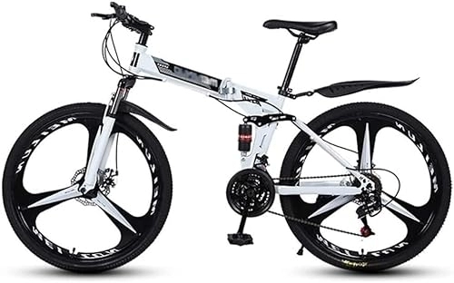 Folding Mountain Bike : ZLYJ 26 Inch Foldable Double Shock Absorbing Mountain Bike Cross Country Speed Racing Bike Aluminium Foldable Easy One-Click Folding Bike D, 26in