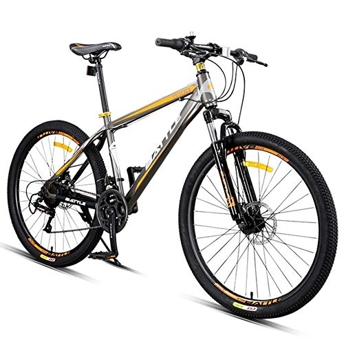 Mountain Bike : 24-Speed Mountain Bikes, 26 Inch Adult High-carbon Steel Frame Hardtail Bicycle, Men's All Terrain Mountain Bike, Anti-Slip Bikes, Green FDWFN (Color : Orange)