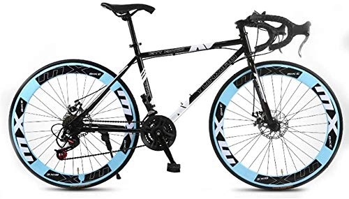 Mountain Bike : 26 Inch Road Mountain Bike / Bicycles, 24 Speed Disc Brakes Front And Rear, for Women Men Adult Suitable for Rider Height: 160-185Cm, Blue