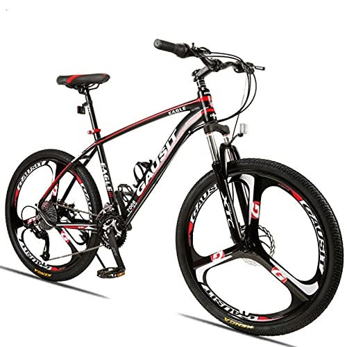 Mountain Bike : 26 Inches Aluminum Mountain Bike, 21 / 24 / 27 Speed Dual Disc Brake Adult Mountain Bike Bicycle With Ergonomic Grip And Anti-slip Tires 3-Spoke Wheels Variable Speed Mountain B(Size:24 speed, Color:Black)