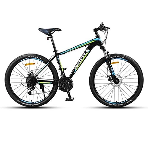 Mountain Bike : 26 Mountain Bike, Carbon Steel Frame Mountain Bicycles, Dual Disc Brake and Front Suspension, 24-speed (Color : B)