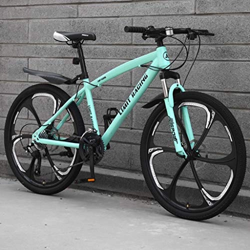 Mountain Bike : 26”Mountain Bike, Carbon Steel Frame Mountain Bicycles, Dual Disc Brake and Front Suspension (Color : A, Size : 21-speed)