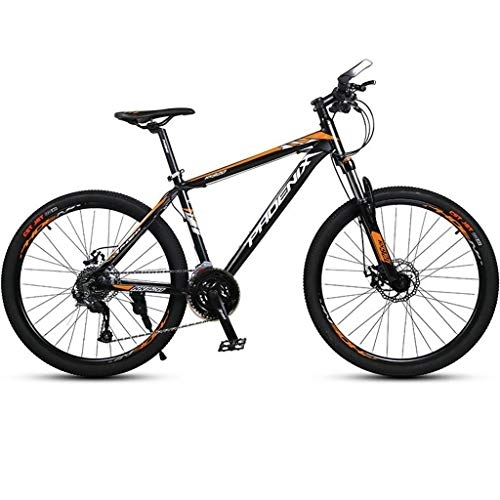 Mountain Bike : 26" Mountain Bike, Lightweight Aluminium Alloy Frame Bike, Dual Disc Brake and Locked Front Suspension, 27 Speed (Color : Orange)