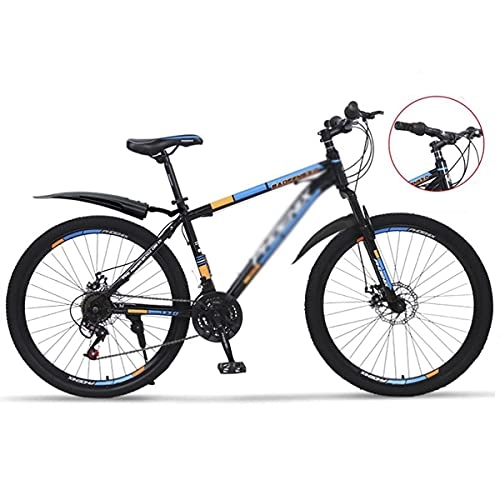 Mountain Bike : 26 Wheels Mountain Bike Daul Disc Brakes 24 Speed Mens Bicycle Front Suspension MTB Suitable For Men And Women Cycling Enthusiasts(Size:24 Speed, Color:Blue)
