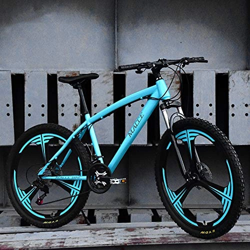 Mountain Bike : 26in Mountain Bike for Adults, Unisex Hardtail Mountain Bike, Full Suspension MTB Bikes Double Disc Brake Bicycles for Adult Teens, Blue