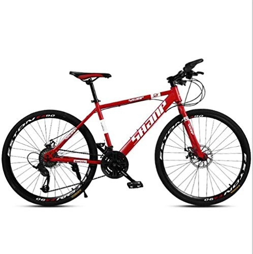 Mountain Bike : Abrahmliy 26 Wheel Mens Adults Mountain Bike MTB Bicycle 17 Frame with Spoke Wheel Dual Disc Brake for Man And Woman 27 Speed-Red