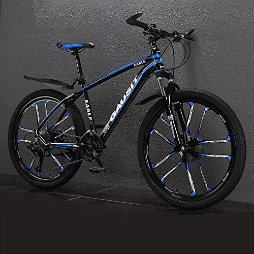 Mountain Bike : Abrahmliy Lightweight Mountain Bikes Men s 26 Inch Road Bicycle with Aluminum Alloy Frame Front Rear Suspension Hydraulic Disc Brake Adjustable Seat 30 Speeds 10 Spoke 15 Kg Blue