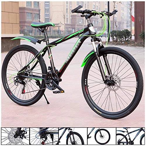 Mountain Bike : Adult 26 Inch Mountain Bikes, Beach Snowmobile Bicycle, Double Disc Brake Bicycles, High carbon steel, 24 speed Man Woman General Purpose, 26in-C