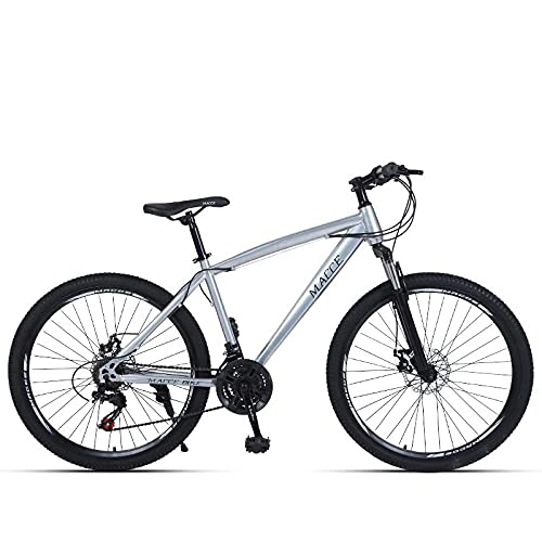 Mountain Bike : Adult Bicycle Mountain Bike, 26-Inch Disc Brake, Shock Absorbing Speed Mountain Bike, Adult Bicycle Student Bike-Silver Spoke Wheel_24-Inch 21 Speed，Front Mounted Bicycle Seats