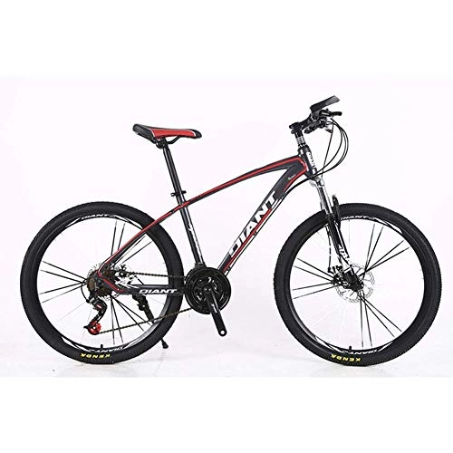 Mountain Bike : Allamp Outdoor sports Mountain Bike 2130 Speeds 26" Spoke Wheels Bike Double Disc Brake Suspension Fork Suspension AntiSlip Bicycles (Color : Black, Size : 27 Speed)