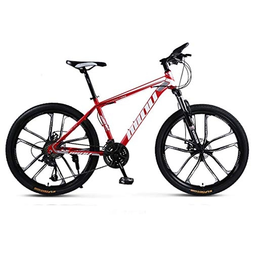 Mountain Bike : Alqn 26 inch Adult Mountain Bike, Beach Snowmobile Bicycle, Double Disc Brake Bikes, 26 inch Aluminum Alloy Wheels, E, 27 Speed
