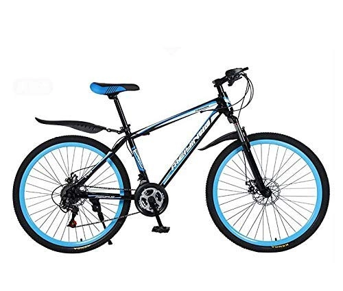 Mountain Bike : ALQN Mountain Bike Bicycle, PVC and All Aluminum Pedals, High Carbon Steel and Aluminum Alloy Frame, Double Disc Brake, 26 inch Wheels, B, 27 Speed