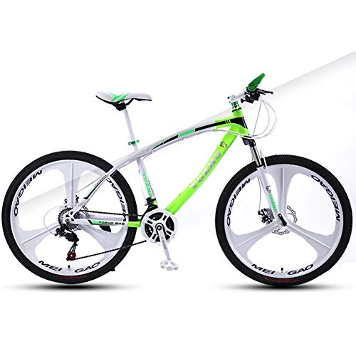 Mountain Bike : AP.DISHU Men And Women Mountain Bike All Terrain 26 Inch Wheel 30 Speed Trail Road Bike Suspension Fork Front MTB Dual Disc Brake, Green