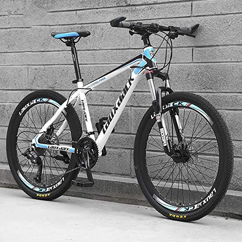 Mountain Bike : AP.DISHU Mountain Bikes Bicycles 24 Speeds Lightweight Carbon Steel Frame Disc Brake Spoke Wheel 24 / 26Inch Road Bike White, 24inch