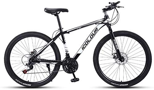 Mountain Bike : baozge Mountain Bicycle Adult 24 Speed Speed Fashion Travel Bicycle 26 Inch Men and Women MTB Bike Double Disc Brake High Carbon Steel Frame Large Outdoor Cycling Bike Urban Track Bike (Black)-Black