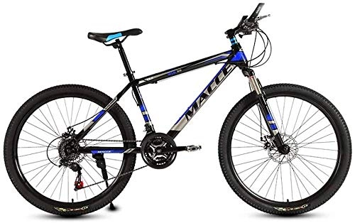 Mountain Bike : baozge Mountain Bikes 21 Speed 3-Spoke 24 / 26 Inch Men and Women High-carbon Steel Fat Tire Hardtail Urban Track Bike Mountain Bicycle with Front Suspension Adjustable Seat Black and Grey-XL
