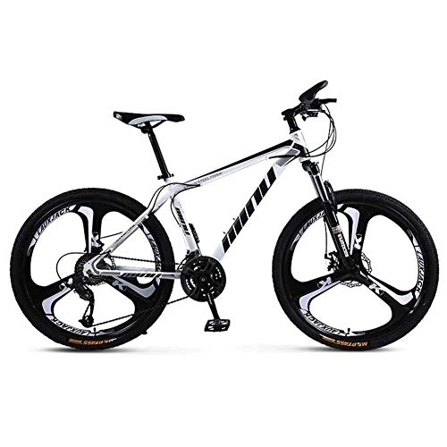 Mountain Bike : Bicycle Mens' Mountain Bike, High-carbon Steel 27 Speed Steel Frame 26 Inches 3-Spoke Wheels, Fully Adjustable Front Suspension Forks, White, 24speed